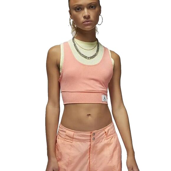NEW Jordan Arctic Large Orange Crop Tank Essentials DN0602-821 Athleisure - Picture 1 of 11